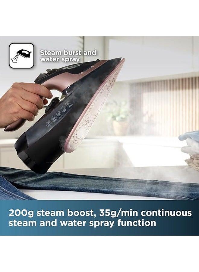 SOARIN Dry Iron 2200w High Power Steam Engine 280ml Ceramic Coated Bottom Plate Drip-Proof Anti-Scale Self-Cleaning 1.53m Power Cord Adjustable Temperature Control Suitable for All Kinds of Clothing - Image 3