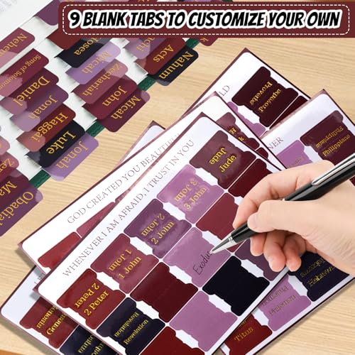Reaeon Bible Tabs, Laminated Bible Tabs for Women & Men, 75 Tabs, Bible Tabs for Study Bible, Large Print Easy to Read and Apply Tabs for All Ages (Gold Foil Red) - Image 4