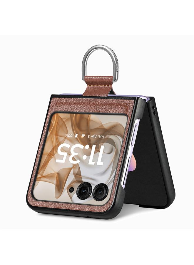 إيروريكس جراب لهاتف موتورولا رازر 50، مصنوع من الجلد الملمس الليتشي، قابل للطي - Image 3