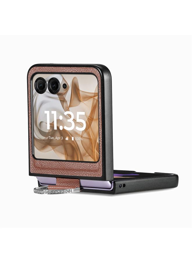 إيروريكس جراب لهاتف موتورولا رازر 50، مصنوع من الجلد الملمس الليتشي، قابل للطي - Image 4