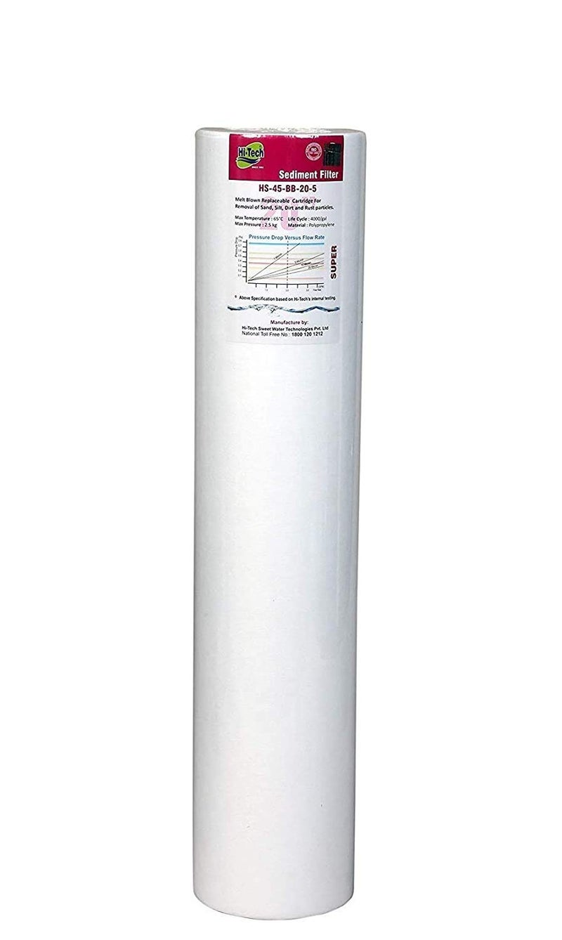 Hi-Tech Sediment Filter for Industrial Ro 20 Inch 4 Dia 5 Micron Replacement Cartridge - 1 Pcs - Image 1