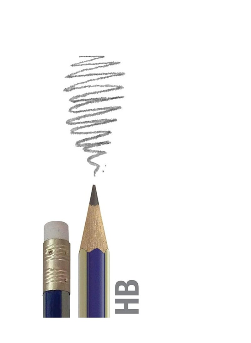 فابير كاستل Gold Faber Graphite Pencil Hb With Eraser Tip Box Of 12Pcs Multicolor - Image 3