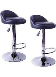 Generic Set of 2 Bar Stools PU Leather Stool Chair High Stool Chair Adjustable Swivel Bar Chair with Footrest for Kitchen,Bar Counter  - Image 1