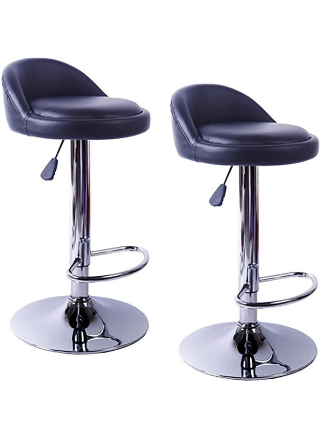 Generic Set of 2 Bar Stools PU Leather Stool Chair High Stool Chair Adjustable Swivel Bar Chair with Footrest for Kitchen,Bar Counter  - Image 1