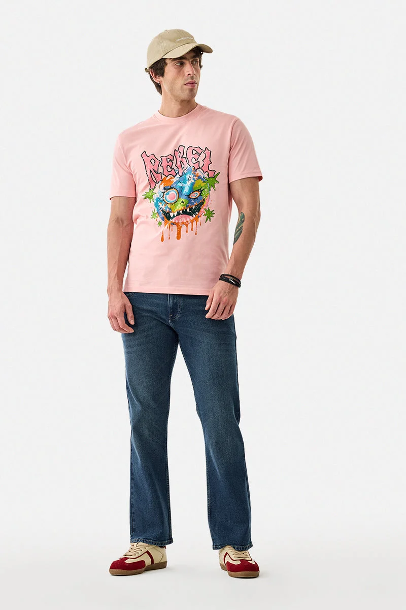 سنيتش Blue Solid Flared Fit Casual Jeans