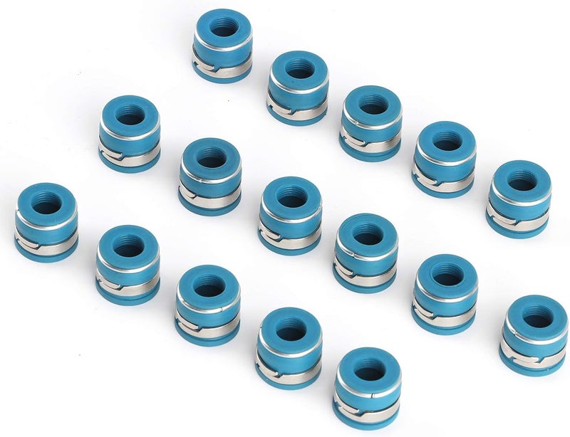 woobles Valve Stem Seal Set, 16 Pieces Fluorine Rubber Valve Stem Oil Seals Excellent Fit GM SBC V8 Engine - Image 1
