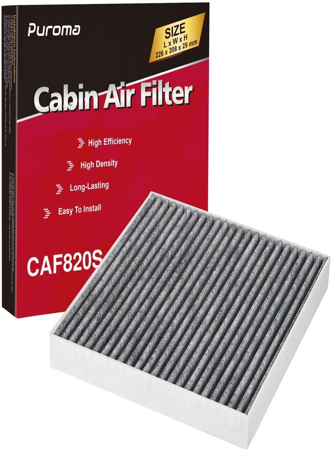 Puroma Cabin Air Filter with Activated Carbon, Replacement for CF12820, Compatible with Hyundai Elantra, Ioniq, Santa Cruz, Santa Fe, Sonata, Tucson, KIA K5, Niro, Sorento, Sportage, Genesis GV60 - Image 1