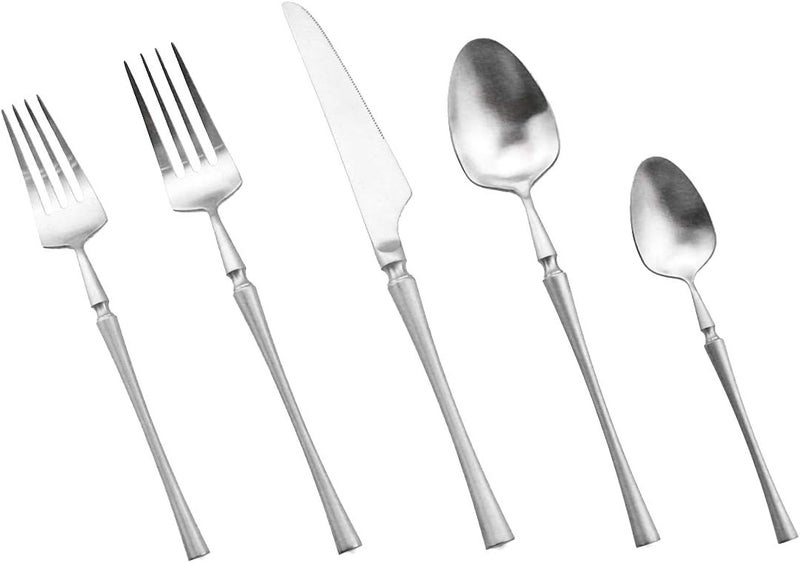 Gugrida Unique  Beautiful Flatware Set  20 Piece Iridescent Silverware Sets  1810 Stainless Steel Reusable Cutlery Set  Utensils Service For 4 with Dessert Fork Knife Spoon Dinner Fork - Image 2
