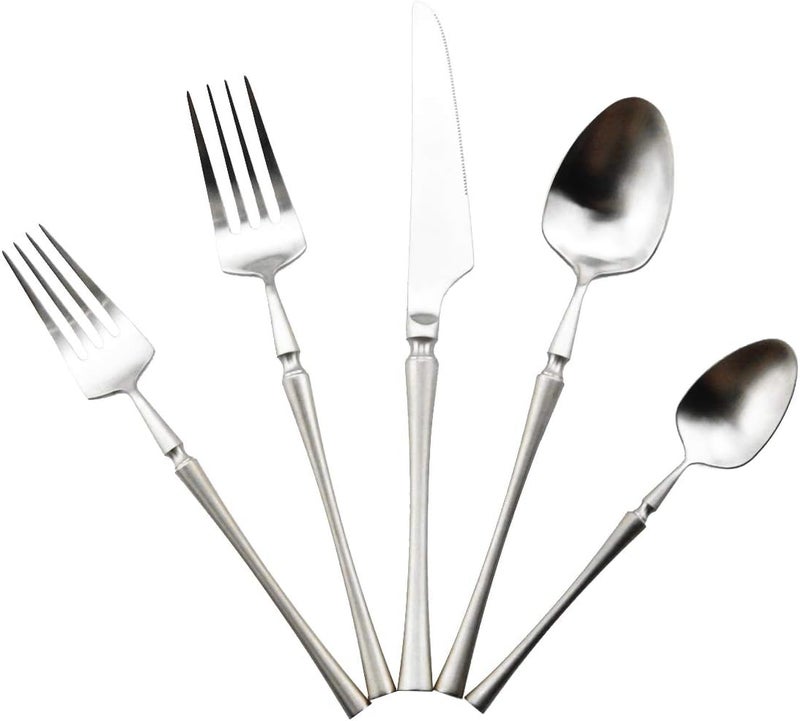 Gugrida Unique  Beautiful Flatware Set  20 Piece Iridescent Silverware Sets  1810 Stainless Steel Reusable Cutlery Set  Utensils Service For 4 with Dessert Fork Knife Spoon Dinner Fork - Image 1