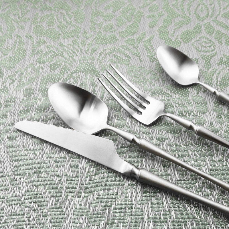 Gugrida Unique  Beautiful Flatware Set  20 Piece Iridescent Silverware Sets  1810 Stainless Steel Reusable Cutlery Set  Utensils Service For 4 with Dessert Fork Knife Spoon Dinner Fork - Image 3