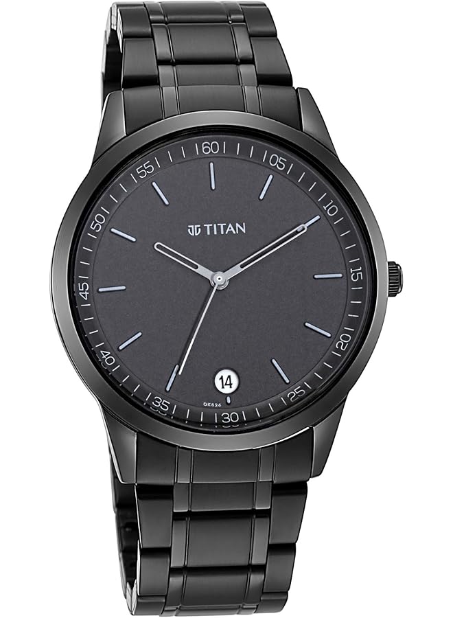 Men Metal Black Dial Analog Watch 1806Nm01 Band Color Black