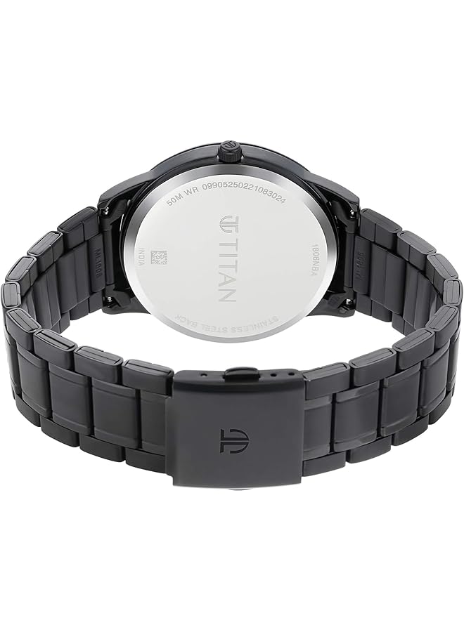 Men Metal Black Dial Analog Watch 1806Nm01 Band Color Black