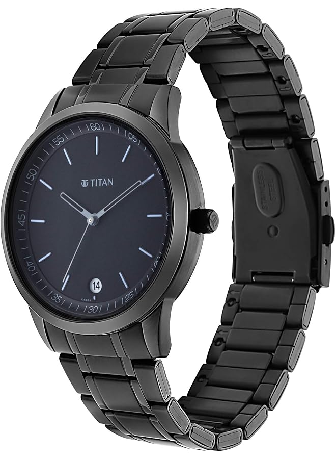Men Metal Black Dial Analog Watch 1806Nm01 Band Color Black