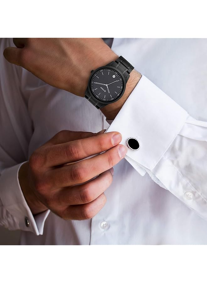 Men Metal Black Dial Analog Watch 1806Nm01 Band Color Black