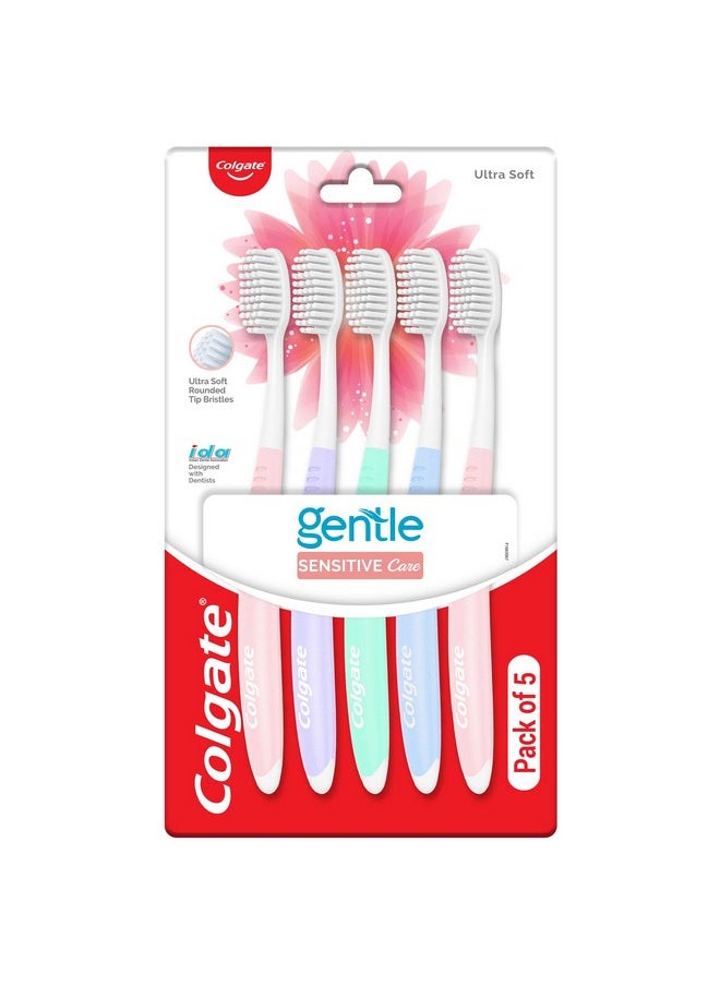 Gentle Sensitive Care Ultra Soft Bristles Manual Toothbrush For Adult Combo Pack Offer,Multicolor- 5Pcs - pzsku/Z76B013FE5022FF40DB4EZ/45/_/1727766120/8623f6a1-5dc8-4b19-a68e-9516a37f9c95