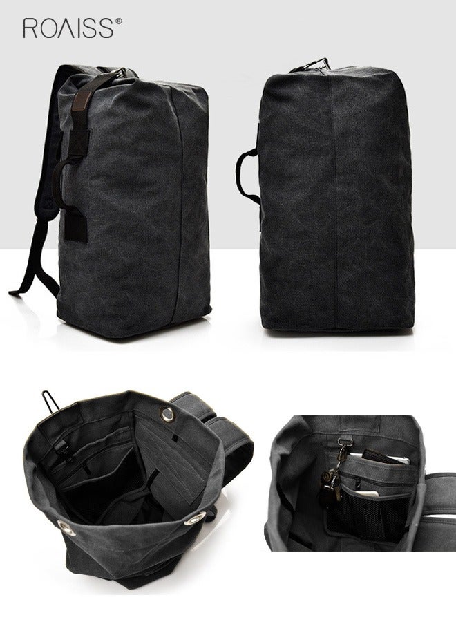 roaiss حقيبة ظهر قماشية مقاومة للاهتراء ذات سعة كبيرة لتسلق الجبال في الهواء الطلق متعددة الجيوب حقيبة ظهر رياضية للسفر - Image 2