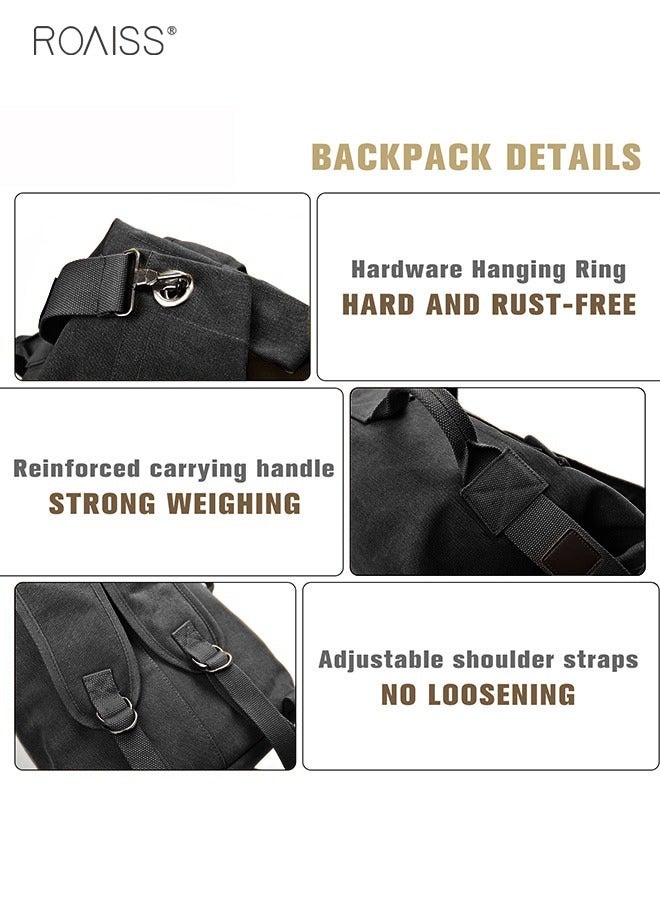 roaiss حقيبة ظهر قماشية مقاومة للاهتراء ذات سعة كبيرة لتسلق الجبال في الهواء الطلق متعددة الجيوب حقيبة ظهر رياضية للسفر - Image 3