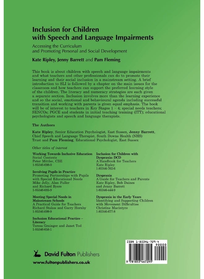Inclusion For Children with Speech and Language Impairments: Accessing the Curriculum and Promoting Personal and Social Development  - Image 2