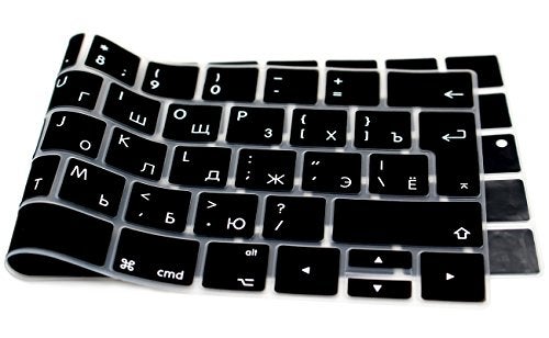 WYGCH غطاء لوحة مفاتيح سيليكون فائق النحافة باللغة الروسية لـ MacBook Pro 13 15 بوصة 2019 2018 2017 و 2016 مع Touch Bar و Touch ID موديل: A2159 A1989 A1706 / A1990 A1707، النسخة الأوروبية - Image 4