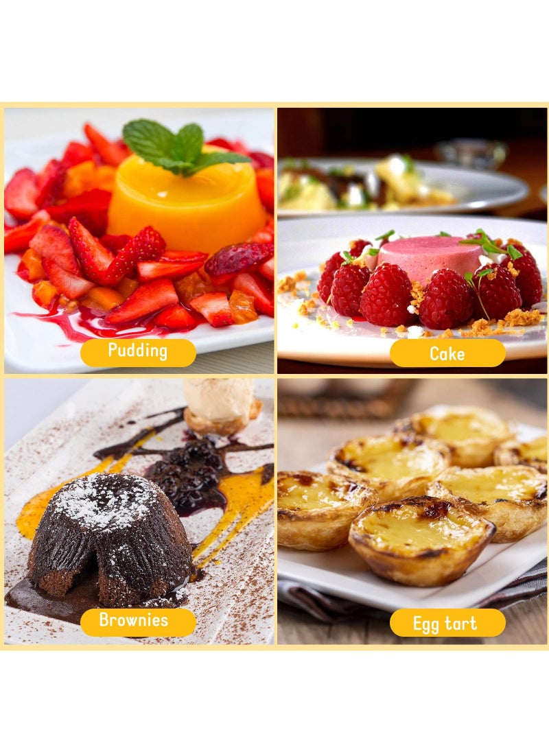 Sweet seven - Carbon Steel Egg Tart and Pudding Molds - Set of 10 Mini Cups for Chocolate Molten, Cupcakes, Cakes, and Cookies - Nonstick Round Bakeware Tumblers - 6 x 4.4 x 3.6 cm Size - Image 1