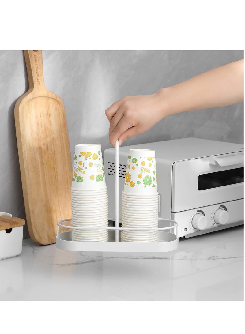 Excefore منظم بار القهوة للكونتر، حاملة توابل القهوة والإكسسوارات، لتخزين أكواب الورق والمناشف وأكياس القهوة، حامل أكواب القهوة القابل للتخلص منه بتصميم ريفي لتزيين الكونتر، أبيض - Image 3