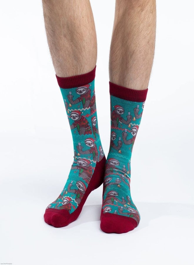Good Luck Sock Men's Christmas Sloths Socks, Adult, Shoe Size 8-13 - Image 3