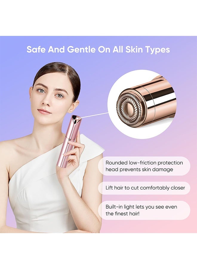 Ocean Facial Hair Removal for Women, Painless Epilator Hair Remover Device with 2 Pcs Replacement Heads, USB Rechargeable Face Electric Razor and Trimmer for ladies Lip, Chin, Arms - Image 5