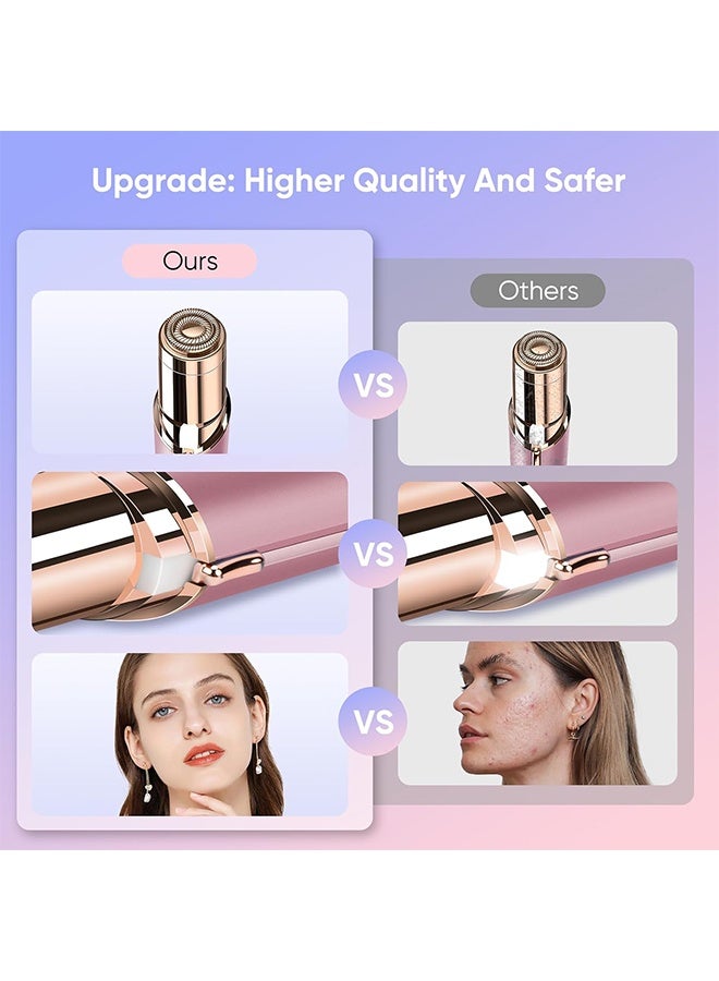 Ocean Facial Hair Removal for Women, Painless Epilator Hair Remover Device with 2 Pcs Replacement Heads, USB Rechargeable Face Electric Razor and Trimmer for ladies Lip, Chin, Arms - Image 4