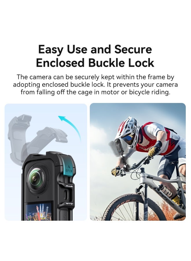 aMagisn إطار حماية بلاستيكي مغناطيسي لكاميرا Insta360 X5 من aMagisn – تركيب سريع بواجهتين حذاء بارد ومنفذ لولبي 1/4 بوصة، حامل تصوير مقاوم للصدمات - Image 5