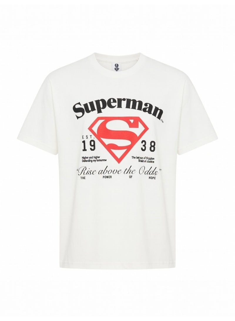 SUPERMAN MENS T-SHIRT OVERSIZE DROPPED SHOULDER T-SHIRT - Image 1