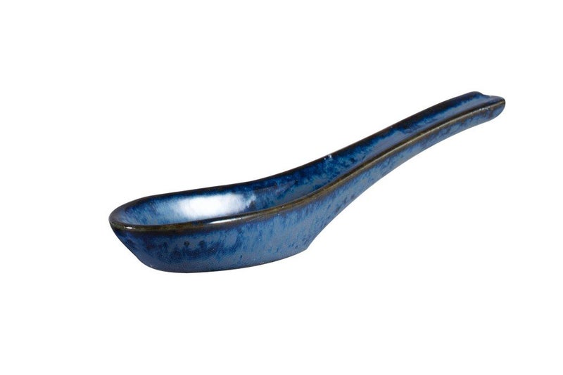 Caffeine Ceramic Handmade Blue Bubble Double Handled Soup Bowl Set of 4 - Image 3