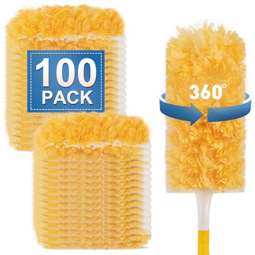 YHOVID Heavy Duty Duster Refills, Unscented Disposable Dusters Kit for Cleaning Dusting Furniture Blind Ceiling Fan, Multi Surface 360 Feather Duster (100) - Image 1