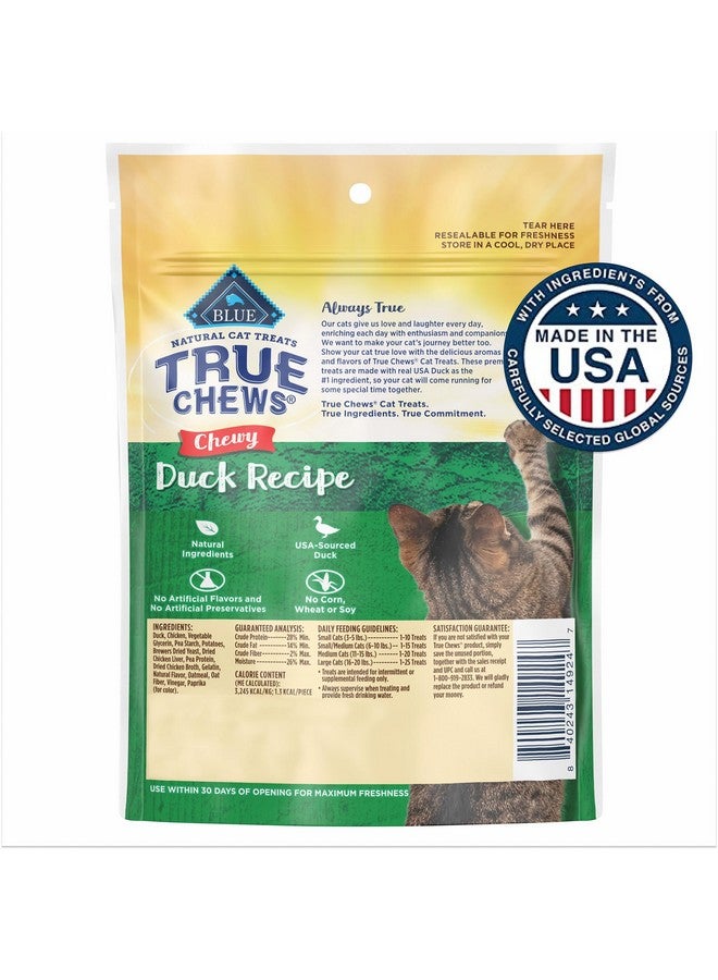 Blue Buffalo True Chews Natural Chewy Cat Treats, Made in the USA, Duck Recipe, 3-oz Resealable Bag - Image 1