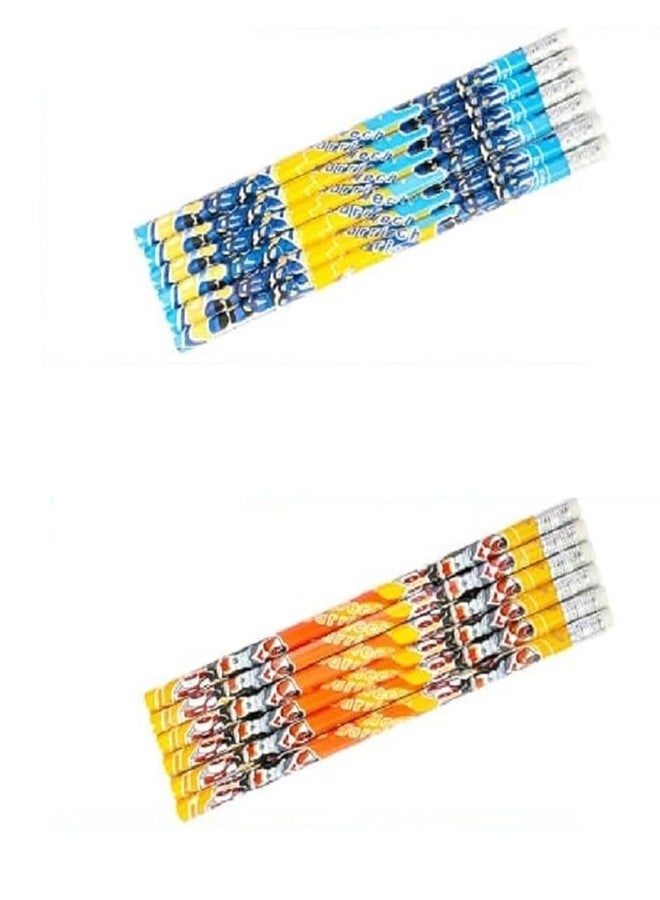 24 Pcs Pencil and Pack of 2 Cartoon Cutter Shaped Design Eraser Set for Birthday Return Gift (Pencil + Peace Cake) - Image 2