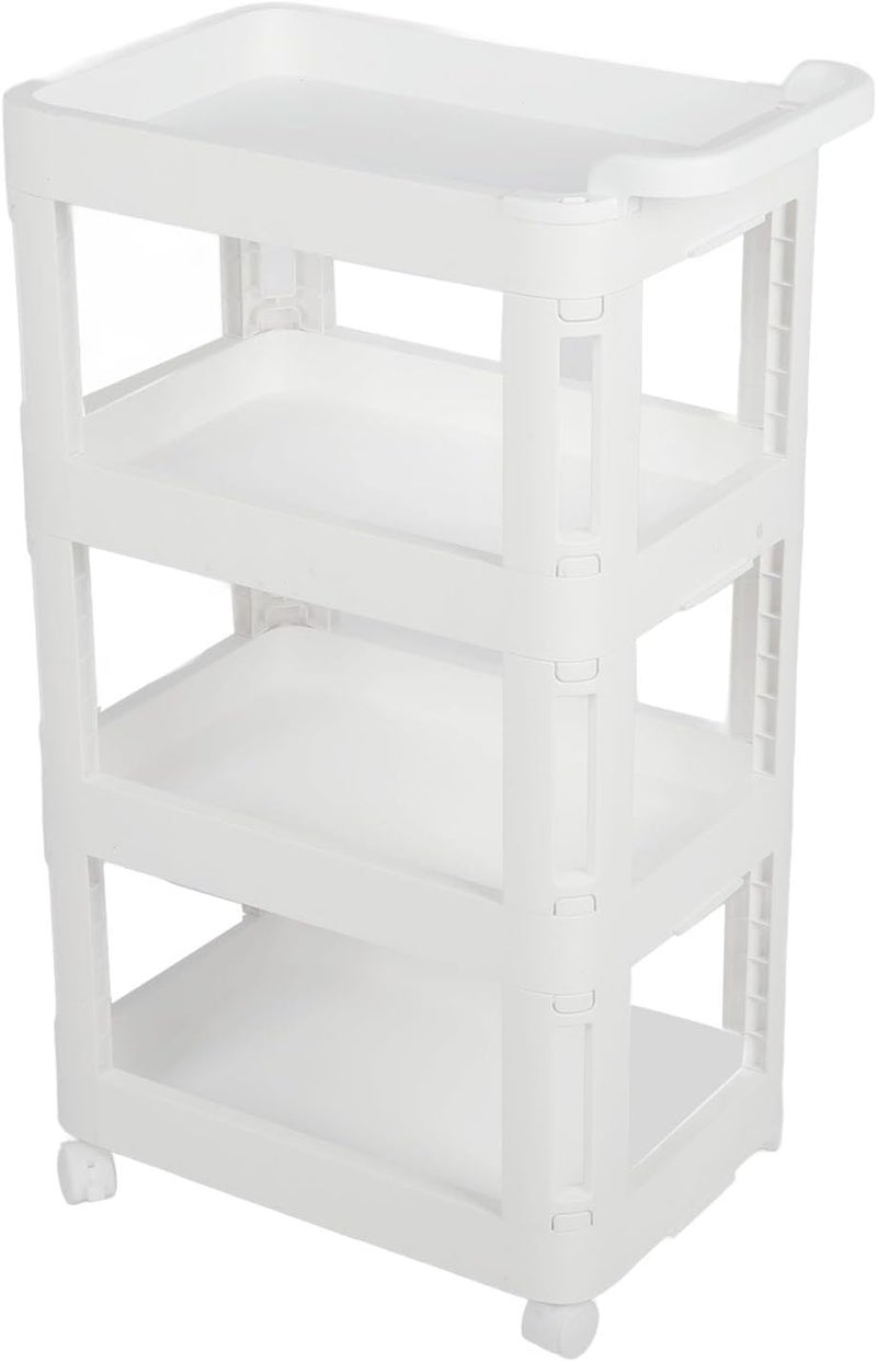 Rolling Storage Cart with Wheels, 4 Tiers Portable Mobile Utility Cart, Organizer Shelf for Snack, Craft, Makeup, Baby, Ideal for Living Room Kitchen Classroom Dorm (823) - Image 1