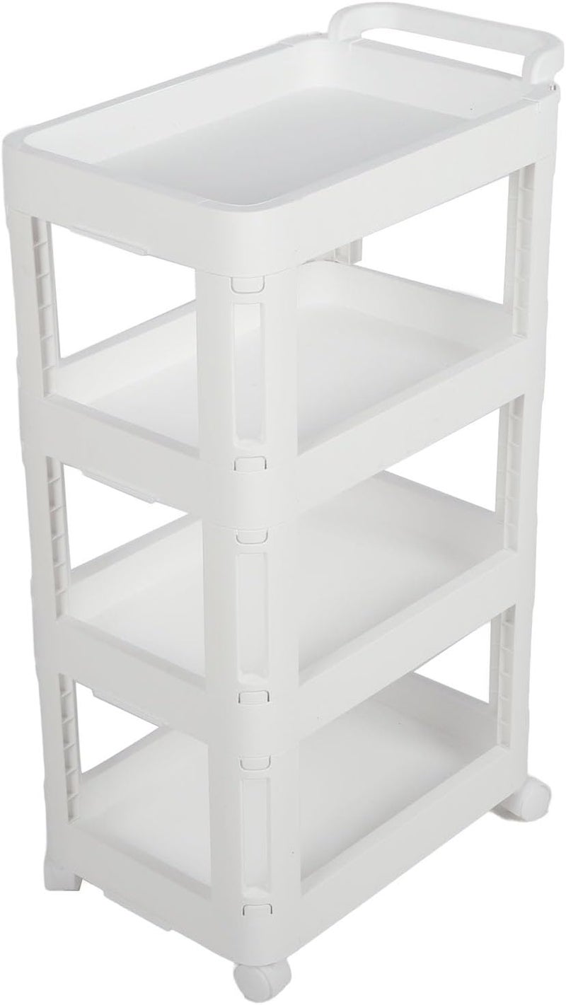 Rolling Storage Cart with Wheels, 4 Tiers Portable Mobile Utility Cart, Organizer Shelf for Snack, Craft, Makeup, Baby, Ideal for Living Room Kitchen Classroom Dorm (823) - Image 3