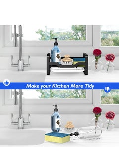 Excefore Kitchen Sink Caddy Organizer, 304 Stainless Steel Sponge  Holder for Sink Countertop with Removable Drain Tray for Dishes, Knives, Spoons, and Forks  - Image 5