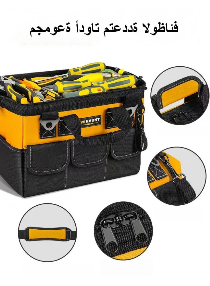 Tool Bag, 18 Inch Waterproof Hand Tools Organizer Bag, Oxford Cloth, Multiple Pockets, Great for Construction Electricians Carpentry and DIY Enthusiasts - Image 4
