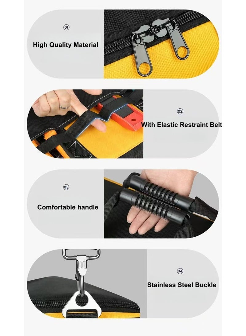 Tool Bag, 18 Inch Waterproof Hand Tools Organizer Bag, Oxford Cloth, Multiple Pockets, Great for Construction Electricians Carpentry and DIY Enthusiasts - Image 5