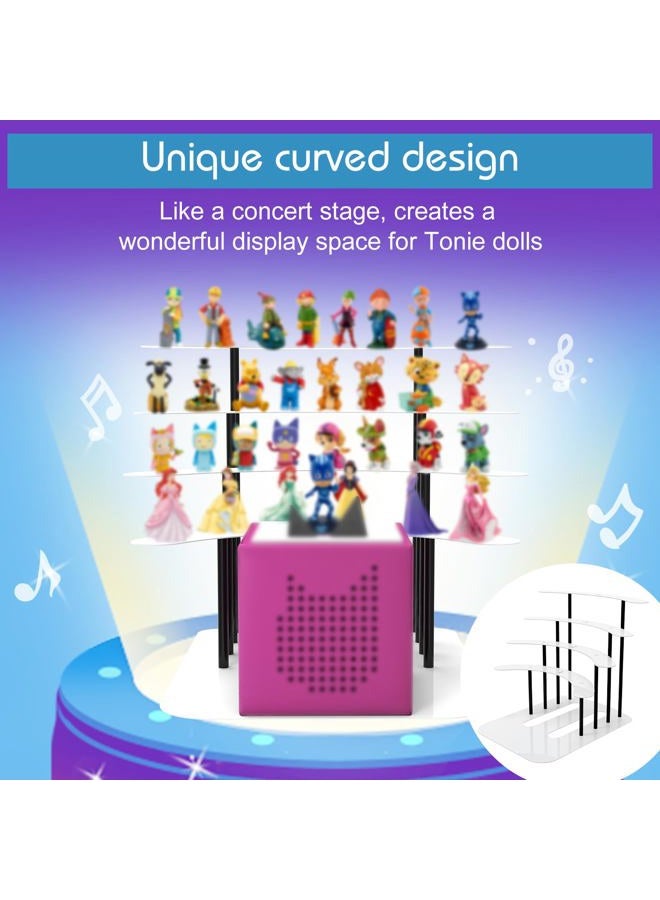 Riuog Metal Bracket for Toniebox,Desk Stand for Tonies Figures 20-30pcs Storage,Metal Display Stage for Toniebox Player,Children's Room Decorations and Gifts (White) - Image 4