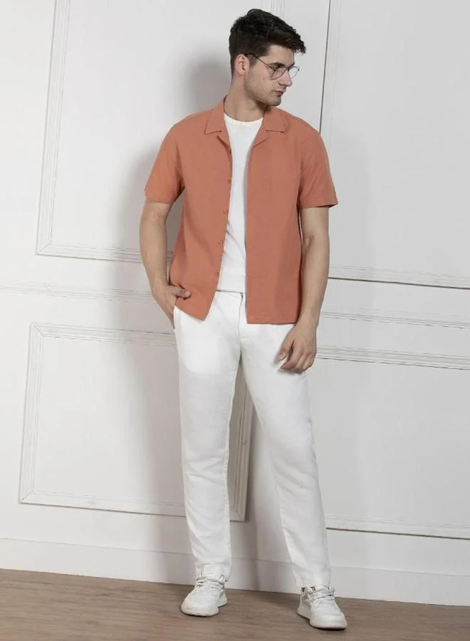 Dennis Lingo Men Cuban Collar Cotton Relaxed Fit Shirt