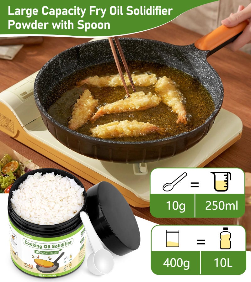 يو لوف إم في Cooking Oil Solidifier، يجمد حتى 40 كوب من الفوضى، مسحوق تجميد زيت الطهي المستخدم 100% نباتي، صلب للتخلص من الدهون في المطبخ - Image 5