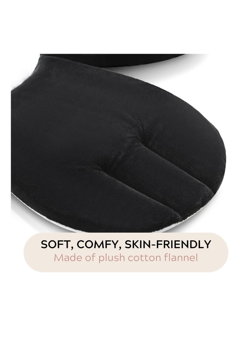 Excefore وسادة استحمام للأطفال في الحوض، وسادة باندا ناعمة لمقعد الاستحمام في الحوض، هدية أساسية للاستحمام للرضع حديثي الولادة، سوداء - Image 3