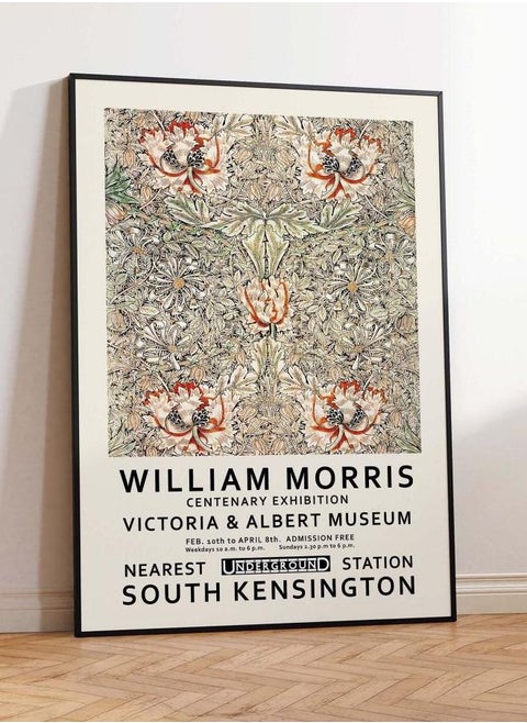 (Assembly frame) William Morris Art Print, Vintage Morris Print, Morris Honeysuckle Print, Morris Art Poster, Morris Wall Art Poster Print - Sizes A2/ A3/A4