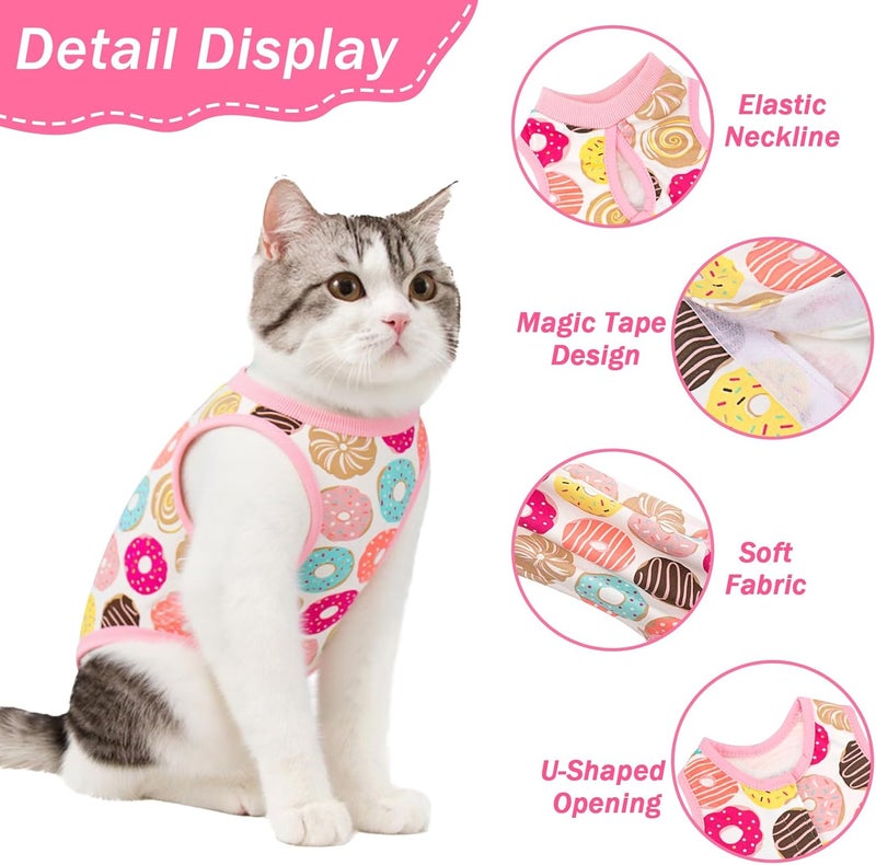 Coppthinktu Cat Recovery Suit Female Cats Onesie for Cats, Breathable Cat Surgery Suit for Surgical Abdominal Wounds Skin Diseases, Cute Kitten Spay Recovery Suit E-Collar Alternative Anti Licking - Image 3
