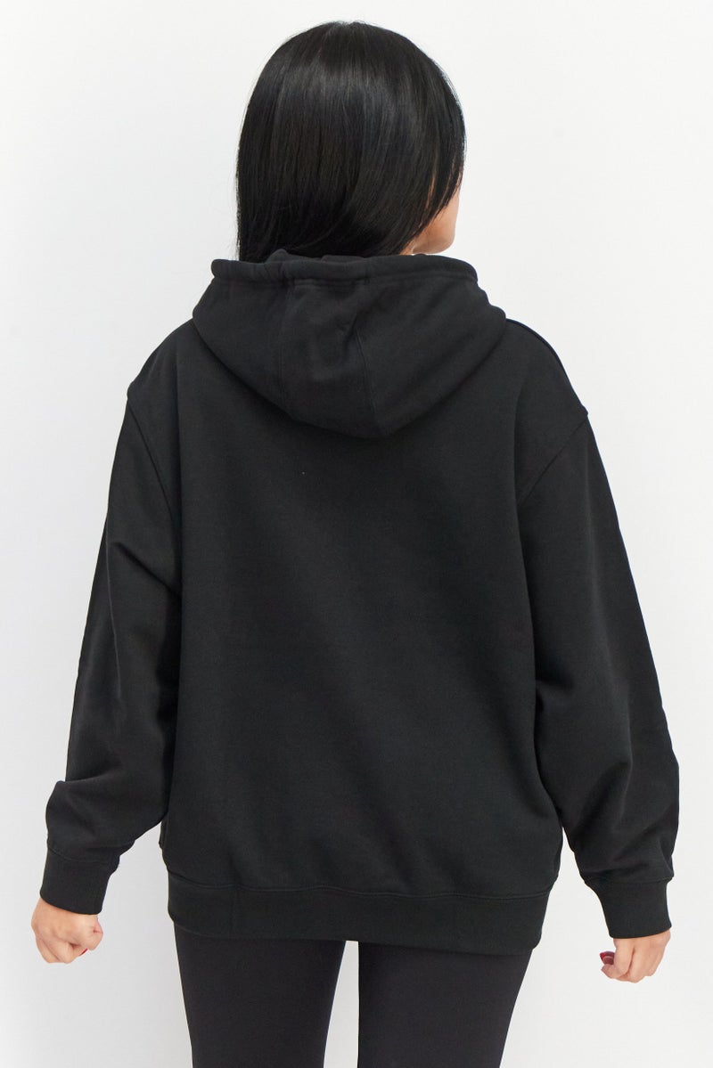 Adidas Women Sportswear Fit Hooded Long Sleeve Sweater, Black - Image 4