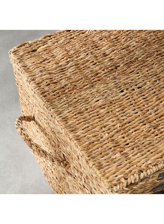 Home Box Naturaloom Stitch Rectangular Trunk with Iron Frame Inside 60 x 45 x 32 cm  - Image 4