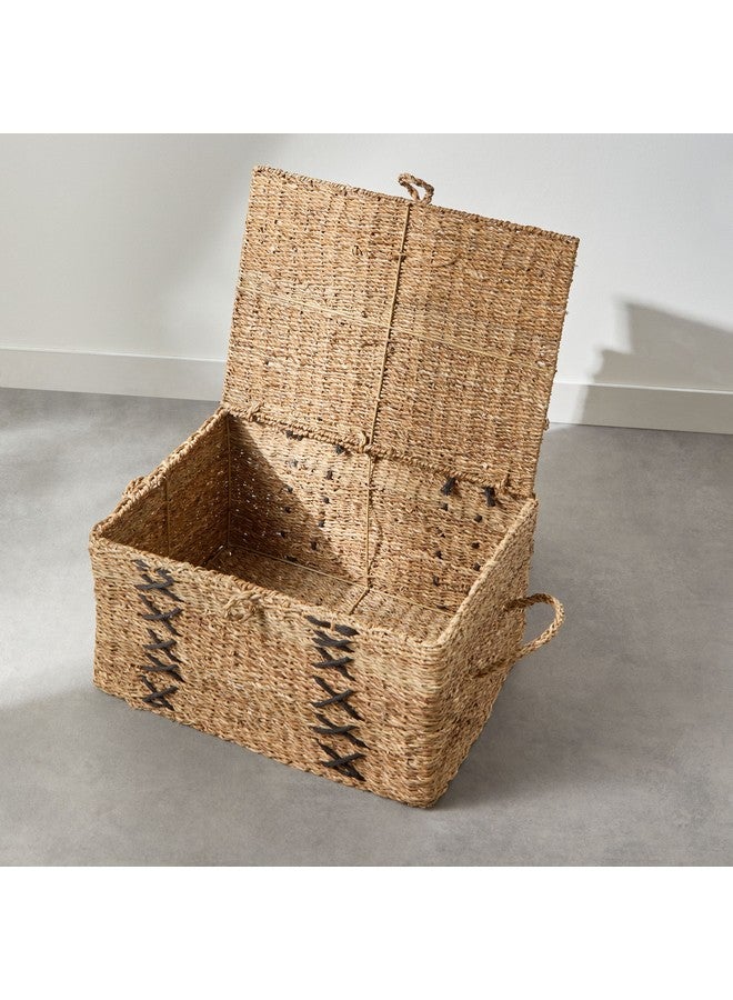 Home Box Naturaloom Stitch Rectangular Trunk with Iron Frame Inside 60 x 45 x 32 cm  - Image 2