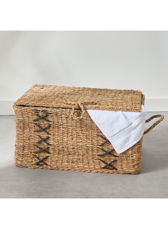 Home Box Naturaloom Stitch Rectangular Trunk with Iron Frame Inside 60 x 45 x 32 cm  - Image 1