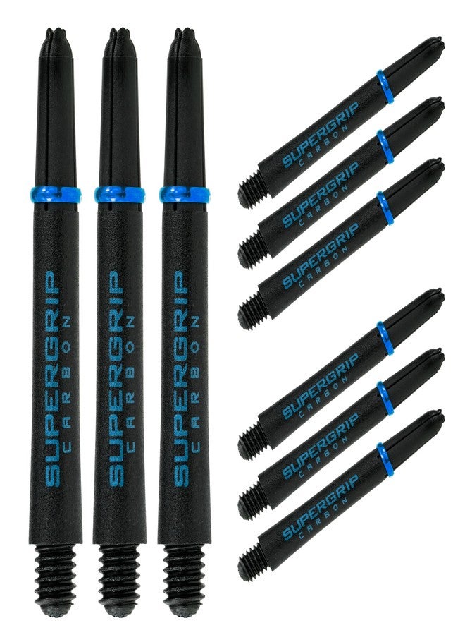 Harrows Darts 3 x Sets of Supergrip Carbon Dart Stems - 9 Dart Shafts in Total - Medium, Midi & Short (Aqua, Midi) - Image 1